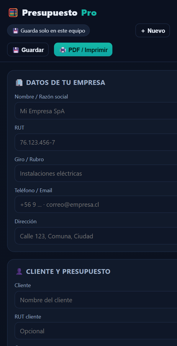 PresupuestoPro